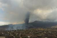 Eruption of a volcano in Spain