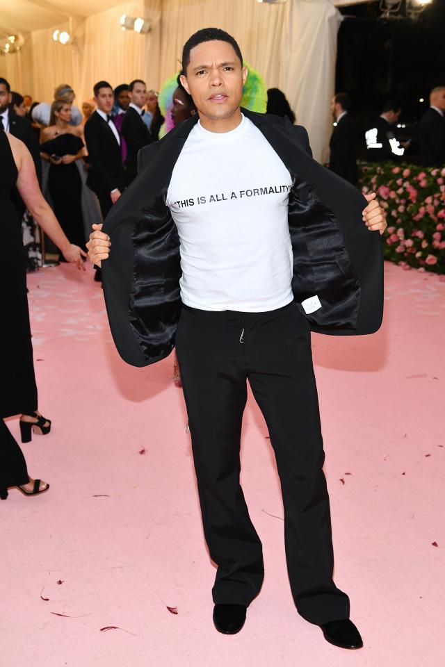 Michael B Jordan - Wearing: Off-White c/o Virgil Abloh, with a David Yurman  brooch