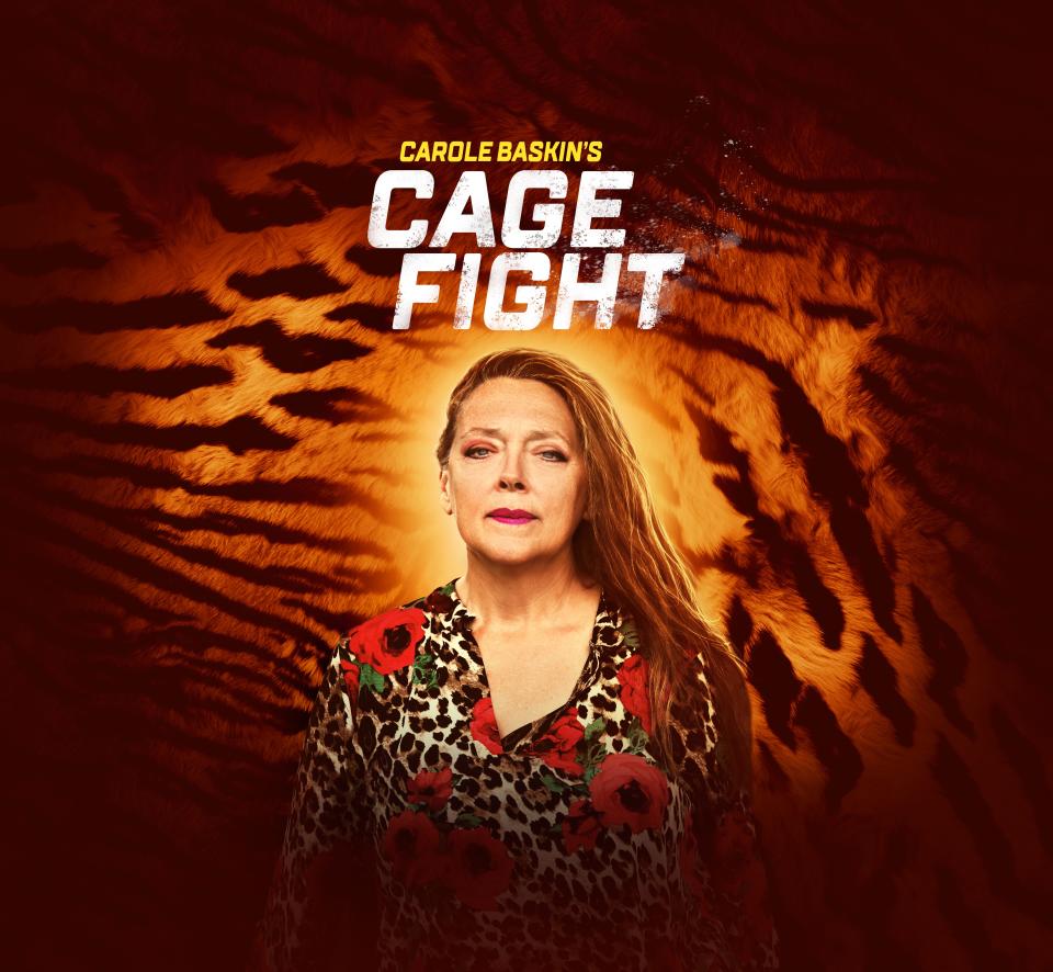 A publicity image for the 2021 documentary series "Carole Baskin's Cage Fight"