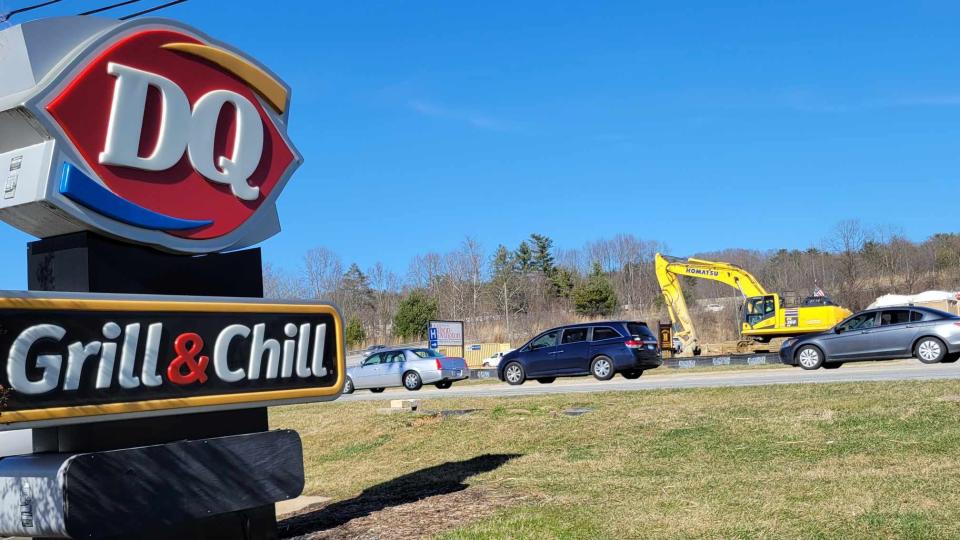 Construction crews with Wilson-Covington Construction work on a new Sheetz gas station that is being built at 5440 Asheville Highway in Fletcher, just off of Interstate 26. It is directly across from the DQ Grill & Chill gas station.