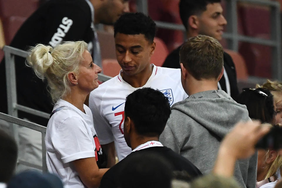 <p>Lingard looks glum. </p>