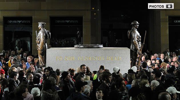 The Anzac Day Dawn Service at The Cenotaph in Martin Place in Sydney, Thursday, April 25, 2013. Australia is commemorating the 98th anniversary of the landing at Gallipoli during WWI. Photo: AAP