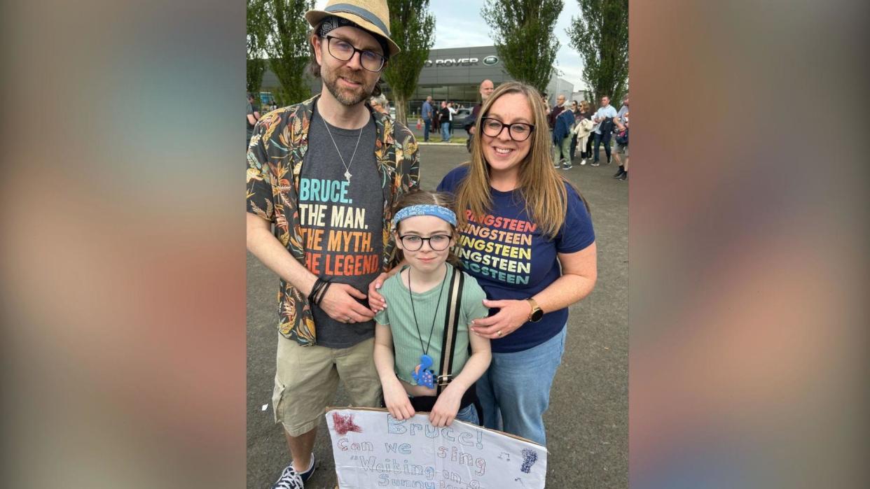 nine-year-old Ceara along with her mum Christine and dad Eamonn Devlin.