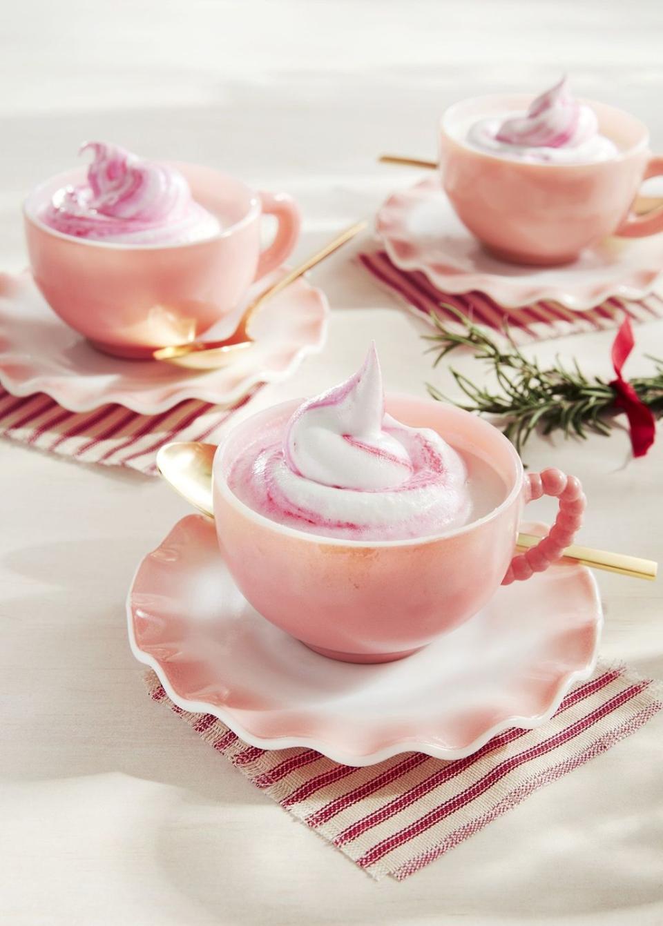 White Hot Chocolate with Pink Frosting