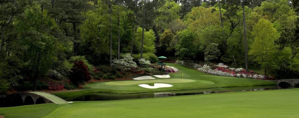 The 12th green at Augusta