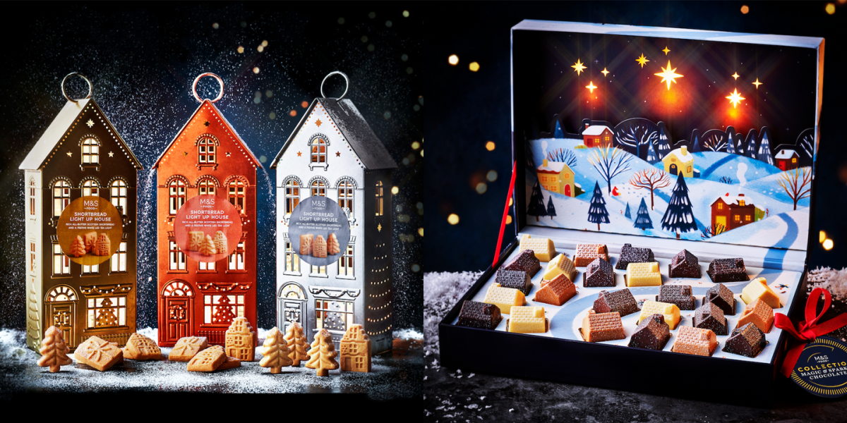 M&S has launched light-up chocolate boxes and biscuit tins for Christmas