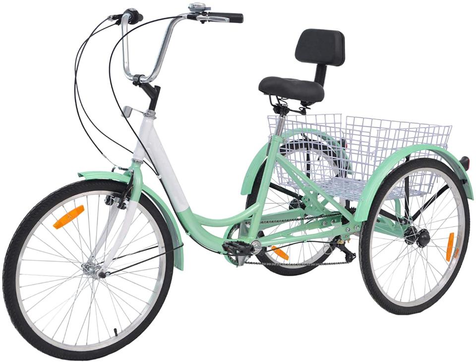 Slsy 7-speed adult tricycle in mint green, best adult tricycle