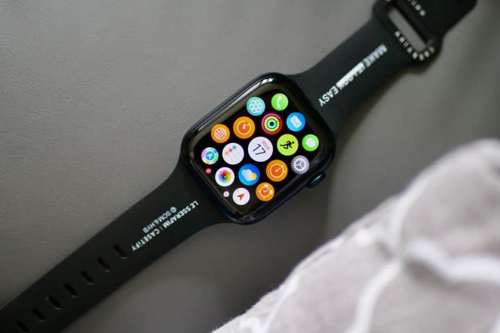 Apps on the Apple Watch Series 9's screen.