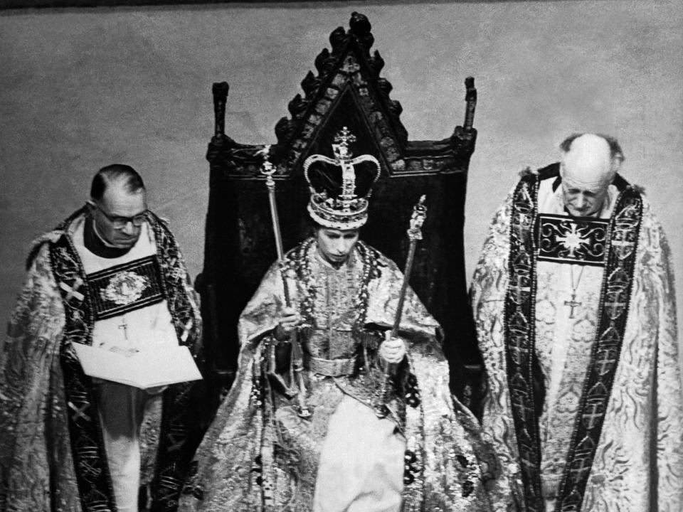 Queen Elizabeth II during her coronation on June 2, 1953.