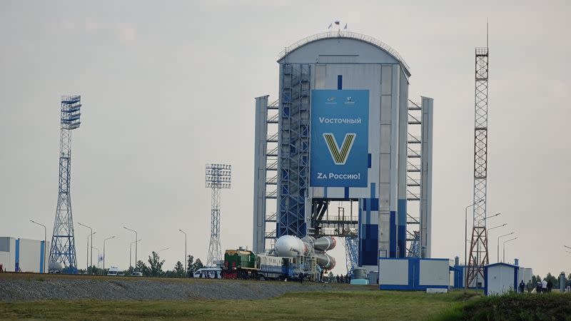 Preparations ahead of the launch of Luna-25 lunar lander at Vostochny Cosmodrome