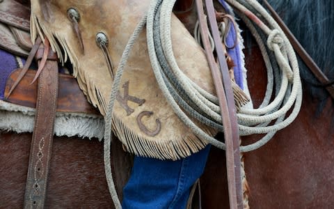 KC Weingart is the third generation on the ranch in Winnett, Montana - Credit: Jackie Jensen for the Telegraph