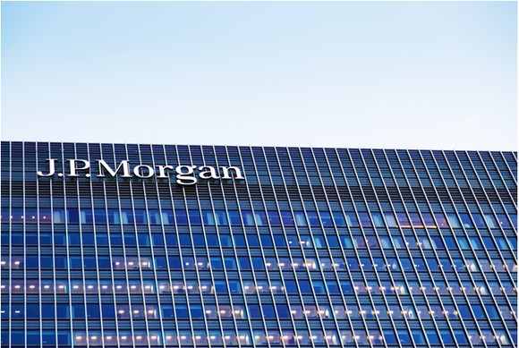 A JPMorgan Chase sign atop a building in London.