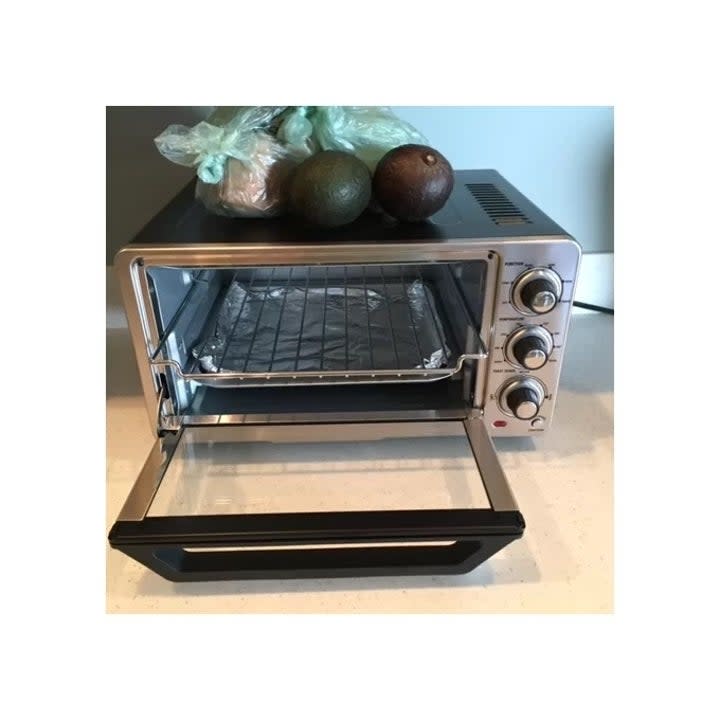 Reviewer image of the toaster oven on a kitchen counter