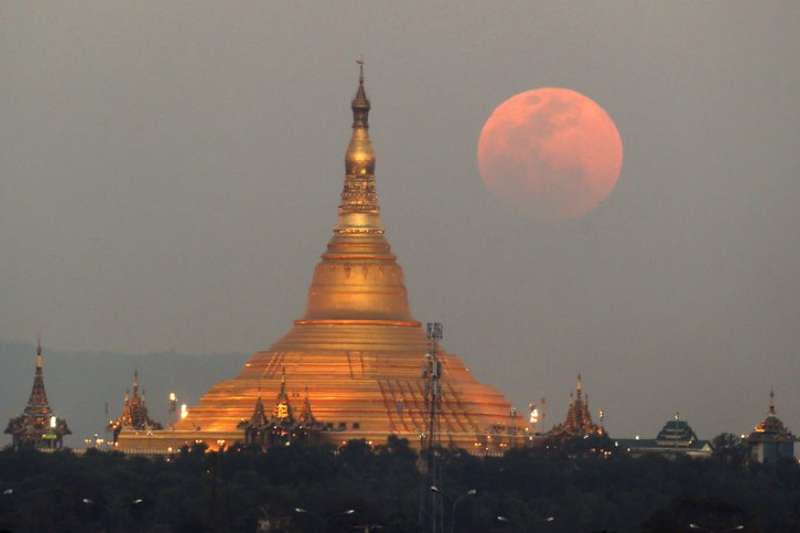 緬甸首都奈比多（ Naypyidaw）的烏帕塔桑蒂佛塔( Uppatasanti Pagoda )。（AP）