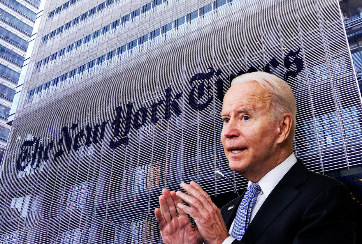 Joe Biden; The New York Times Photo illustration by Salon/Getty Images