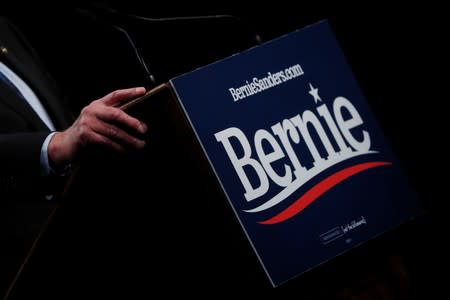 Democratic 2020 U.S. presidential candidate Senator Bernie Sanders attends a campaign event at George Washington University in Washington