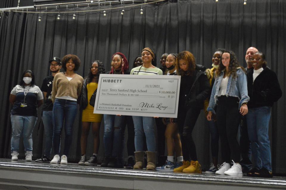 The Terry Sanford girls' basketball team received a $10,000 donation from Hibbett Sports and Nike.