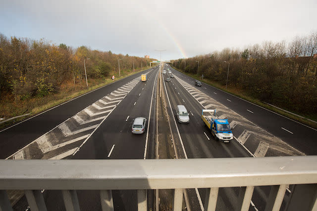 The bridge over the A1 in East Denton, Newcastle, where a 28-year-old man allegedly tried to push an on-duty police officer off onto the road.