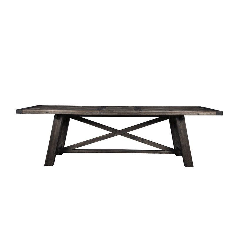 Gray Fahey Extendable Acacia Solid Wood Dining Table