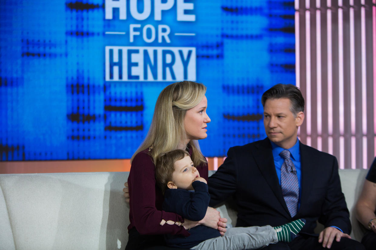 Mary Forrest and Richard Engel pictured with their son, Henry, on Jan. 30, 2018. Henry was living with Rett syndrome. (Photo by Nathan Congleton/NBCU Photo Bank/NBCUniversal via Getty Images)