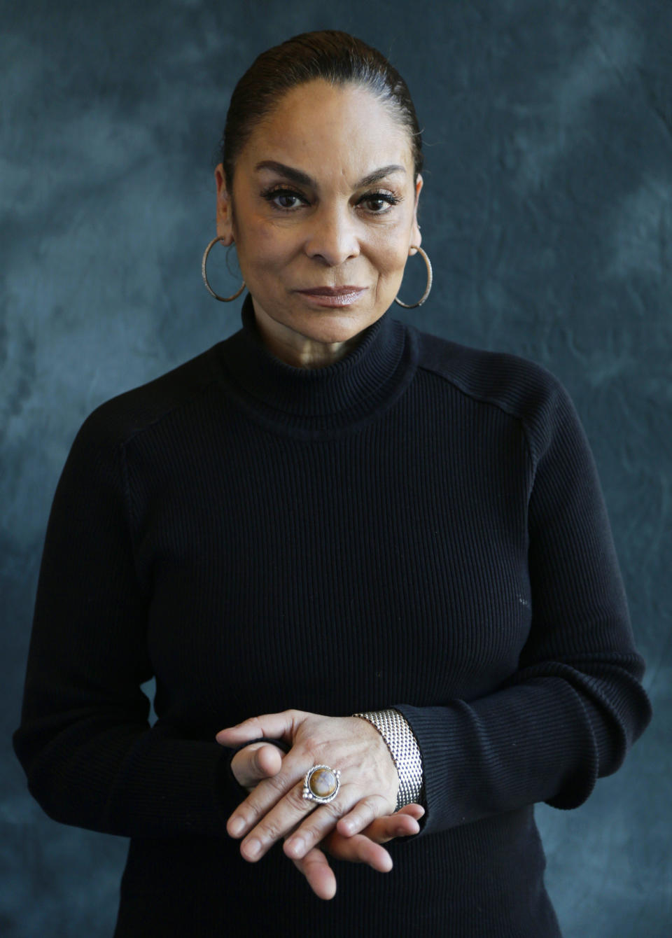 This Jan. 19, 2017, photo shows actress Jasmine Guy in New York to promote her BET drama "The Quad." The series premieres Wednesday, Feb. 1. (AP Photo/Peter Morgan)