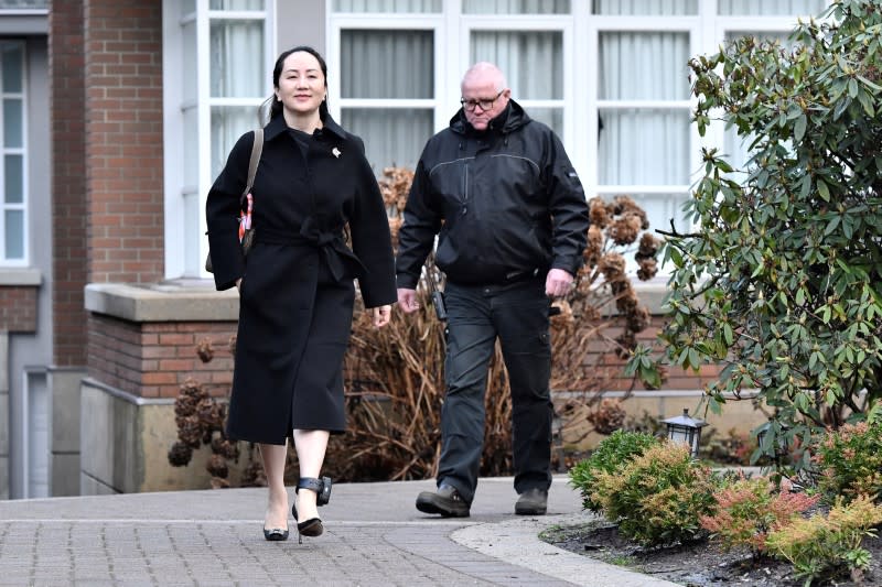 Huawei Chief Financial Officer Meng leaves her home to attend her extradition hearing in Vancouver