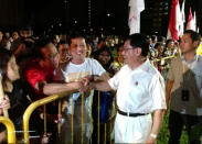 Education Minister Heng Swee Keat at the People's Action Party rally on 18 January 2013. (Yahoo! photo)