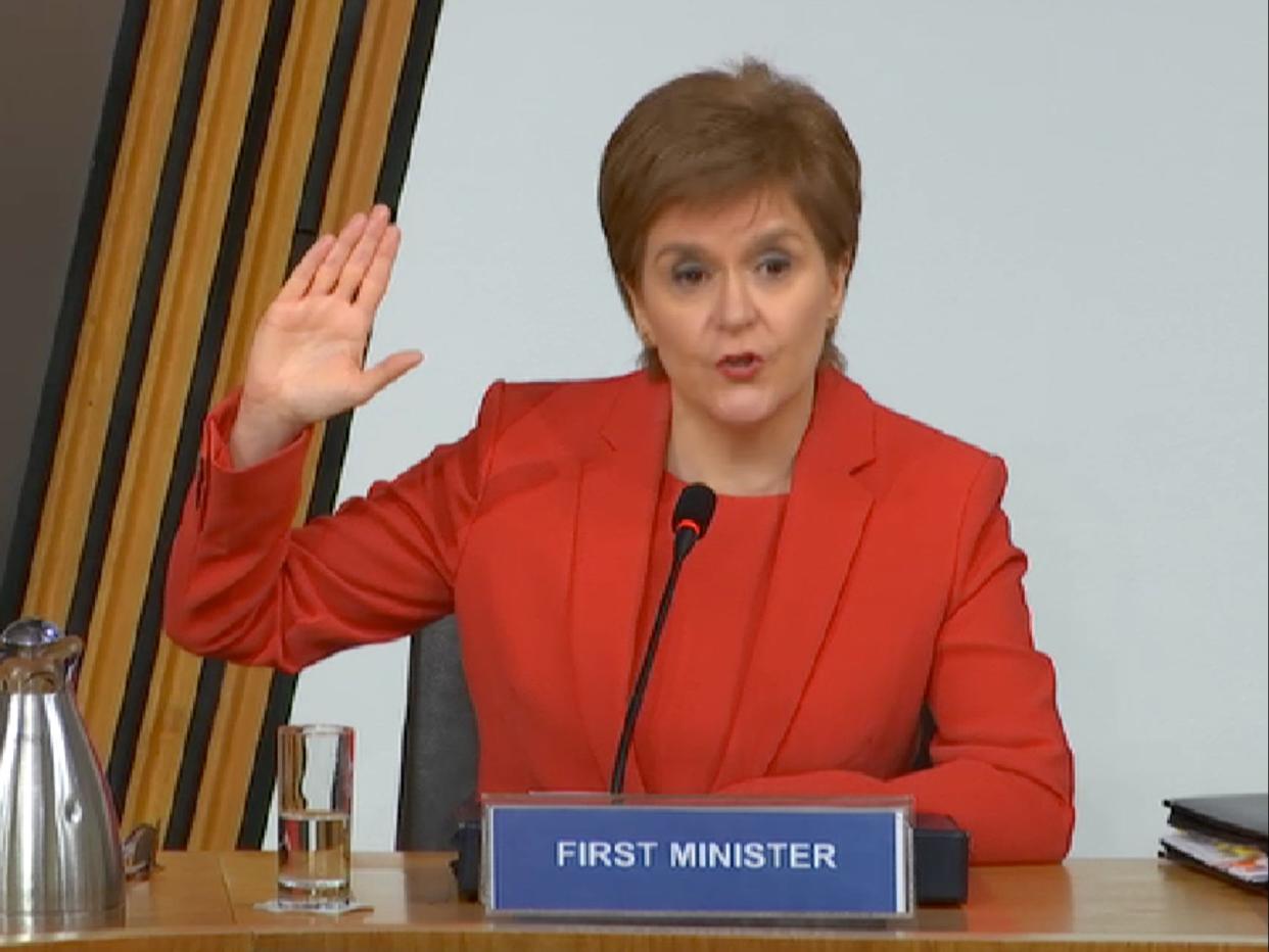 Nicola Sturgeon speaking at Alex Salmond inquiry (Scottish Parliament)