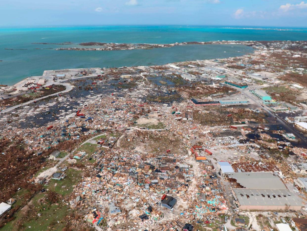 The destruction caused by Hurricane Dorian is seen from the air, in Marsh Harbor, Abaco Island, Bahamas: AP/Gonzalo Gaudenzi