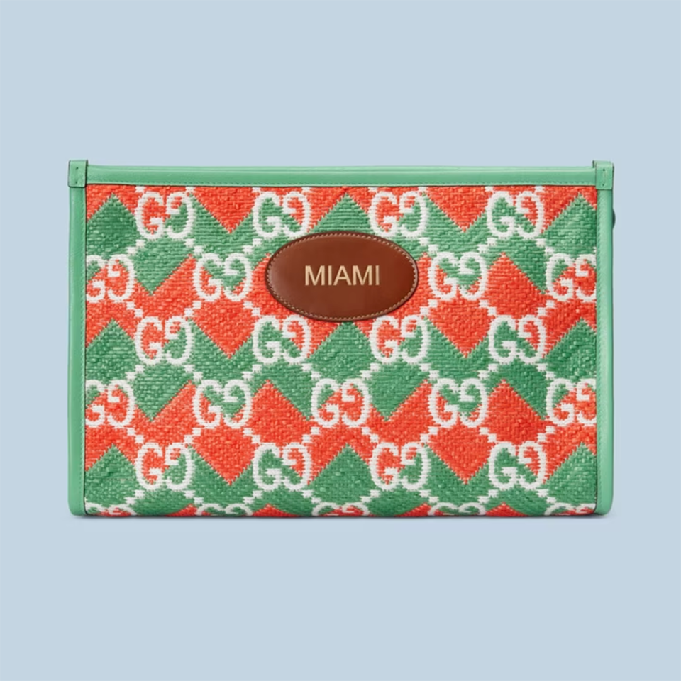 'Miami' GG Chevron Striped Pouch