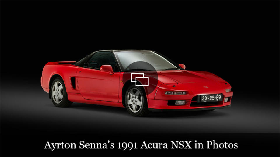 The 1991 Acura NSX once owned by Formula 1 racer Ayrton Senna.