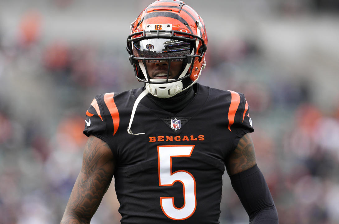 Tee Higgins has received the Bengals' franchise tag. (Photo by Jeff Dean/Getty Images)