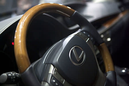 Bamboo trim is seen in the Lexus ES300 Hybrid during the 2012 New York International Auto Show at the Javits Center in New York, U.S. on April 4, 2012. REUTERS/Andrew Burton/File Photo