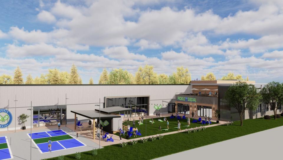 A rendering of Pickle and Social Louisville, expected to open fall 2024.
