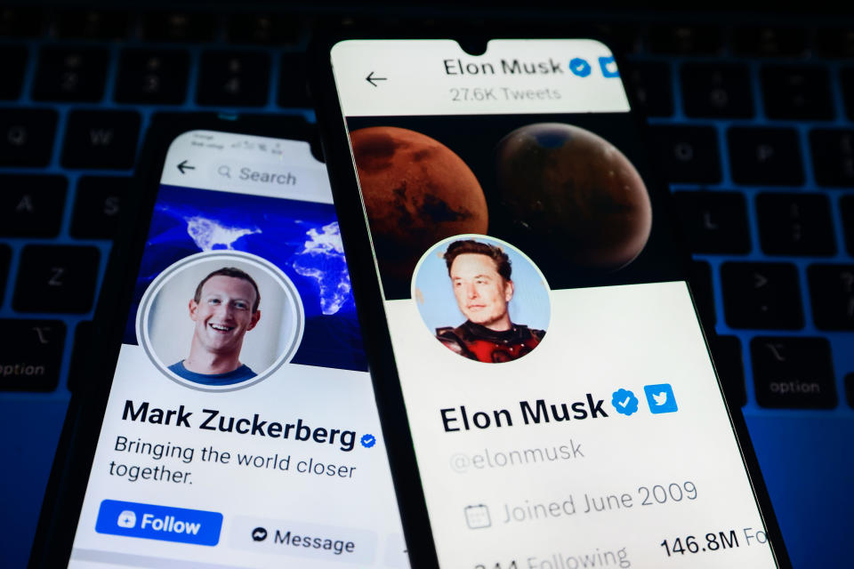 Zuckerberg vs. Musk - kann das ewige Duell noch ein Happy End haben? (Bild: Beata Zawrzel/NurPhoto via Getty Images)