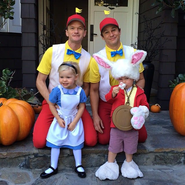 <p>This family charms us with their costumes every year, but 2013 was particularly epic. The Neil Patrick Harris and his husband David Burtka were Tweedledee and Tweedledum, while their twins Harper and Gideon dressed up as Alice and the White Rabbit. <br></p>