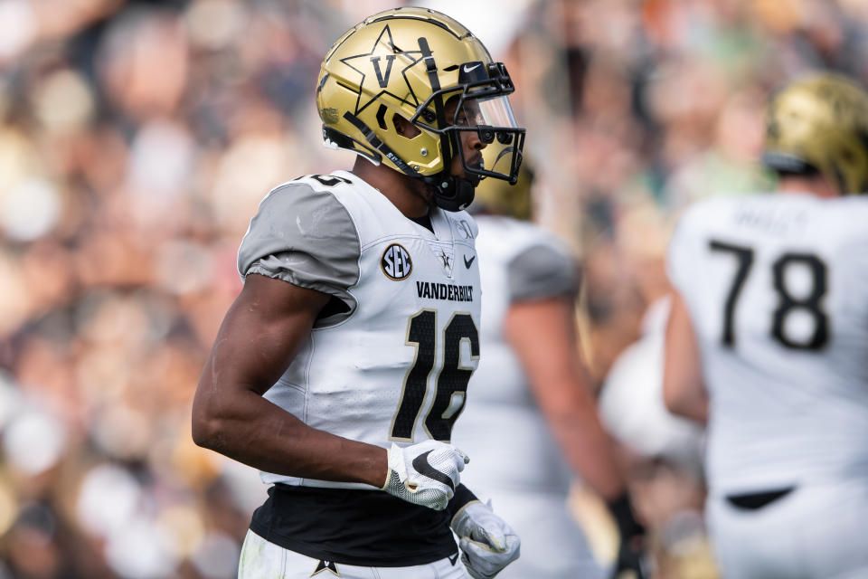 Vanderbilt WR Kalija Lipscomb is a tricky study for the 2020 NFL draft right now. (Getty Images)