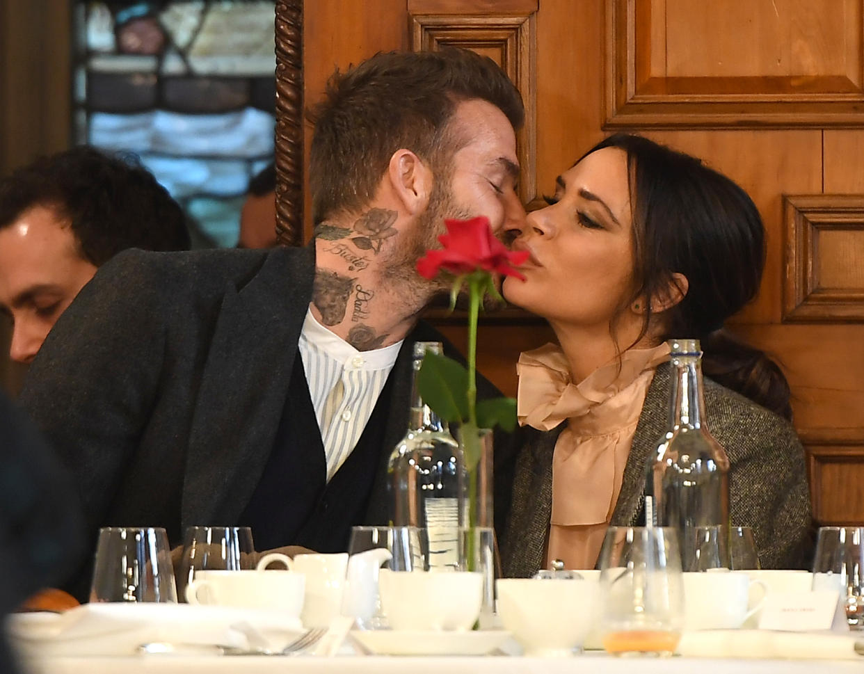 LONDON, ENGLAND - JANUARY 06: David Beckham and Victoria Beckham attend the Kent & Curwen presentation during London Fashion Week Men's January 2019 at Two Temple Place on January 6, 2019 in London, England. (Photo by Ian Gavan/BFC/Getty Images for BFC) *** Local Caption *** David Beckham; Victoria Beckham (Getty Images)