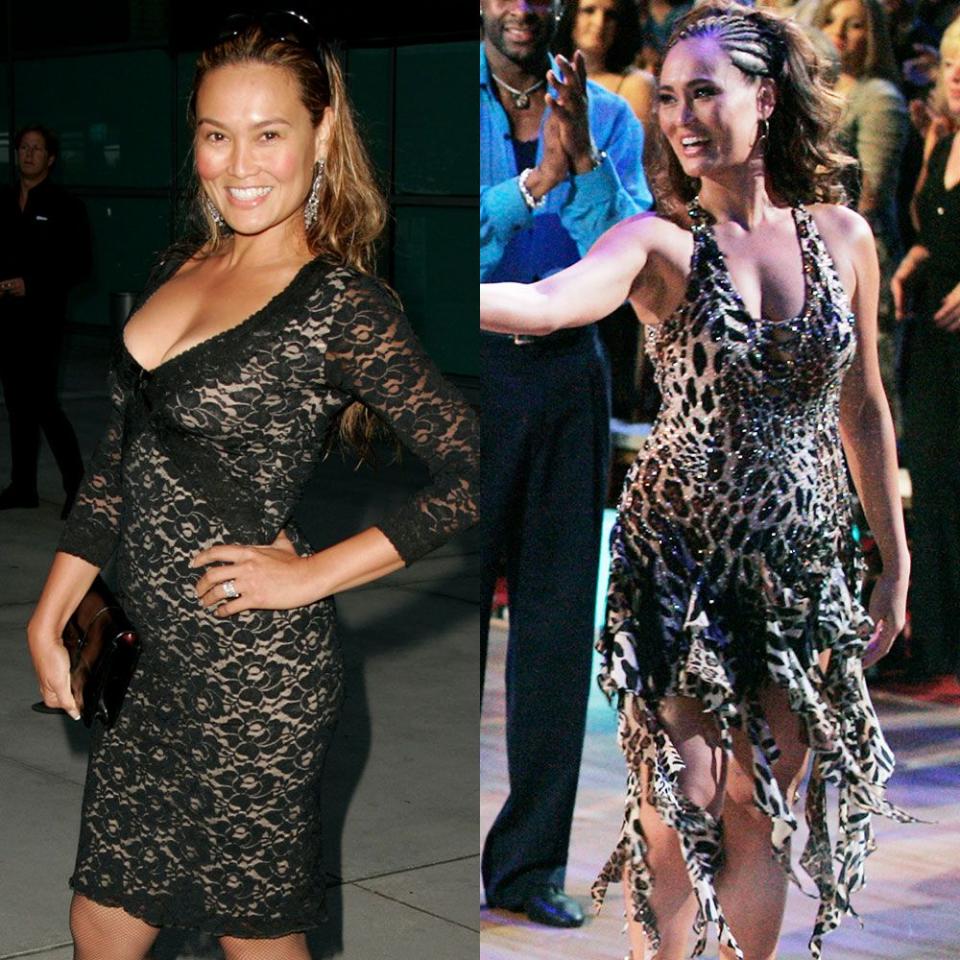 <p>The Hawaiian actress (best known for her role as Cassandra in <em>Wayne's World</em>) competed on season two a few months after giving birth. Tia cha-cha-ed her way to post-baby weight loss.</p>