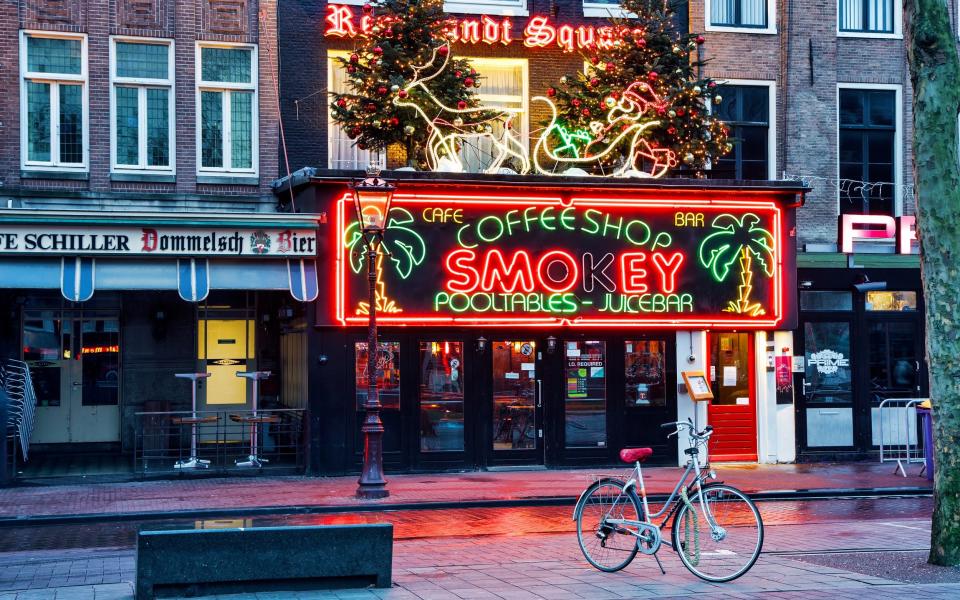 Coffeeshop Smokey is a cannabis coffee shop located on the biggest square in Amsterdam, Rembrandt Square - Getty Images