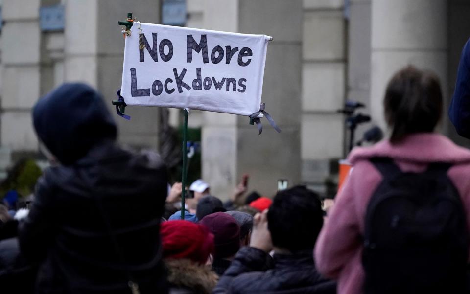 anti-lockdown protest  - Christopher Furlong: Getty Images Europe