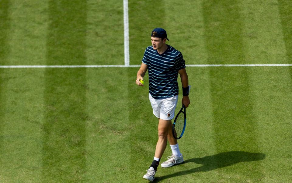 Jack Draper during his semi finals match against Maxime Cressy on centre court on day seven of the Rothesay International Eastbourne at Devonshire Park, Eastbourne - Steven Paston/PA