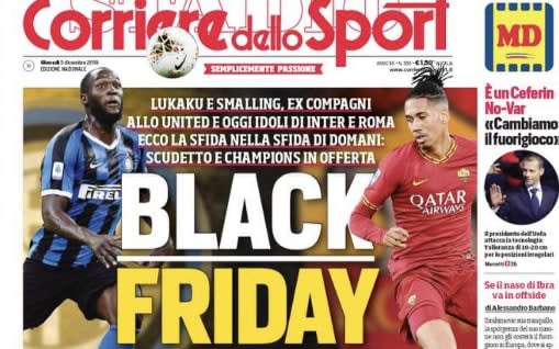 The front page of Corriere dello Sport has provoked outrage