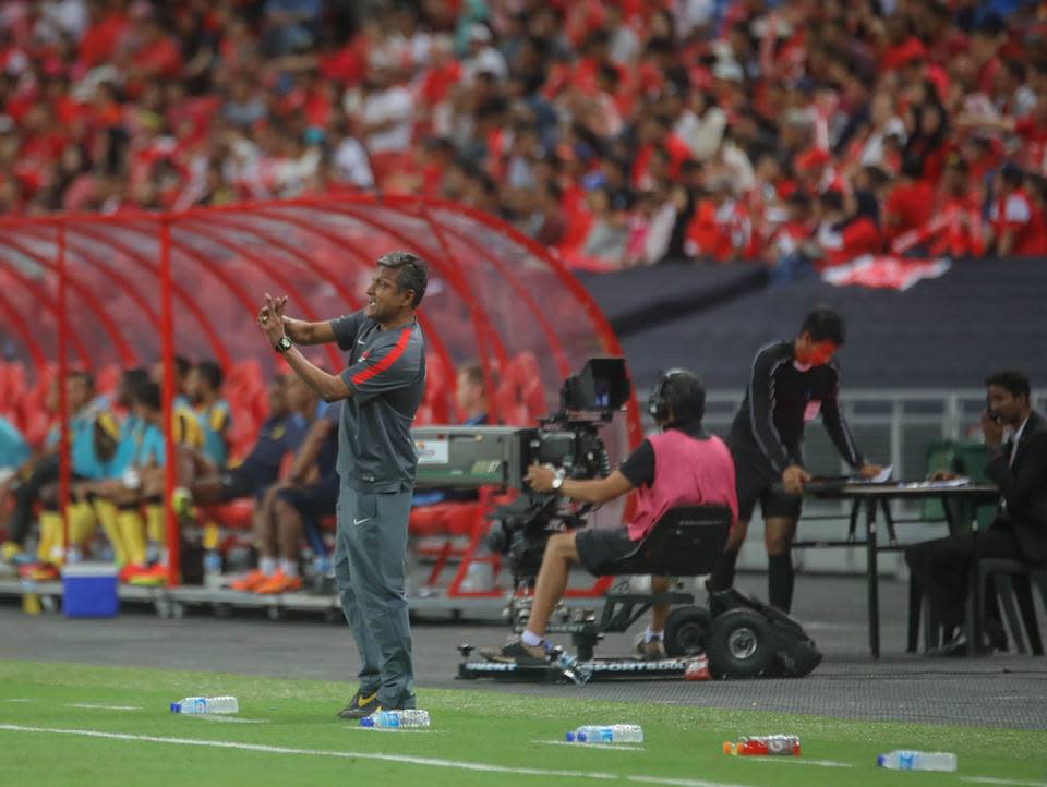 V Sundram Moorthy during his tenure as Singapore national football coach. (FILE PHOTO: Yahoo News Singapore)