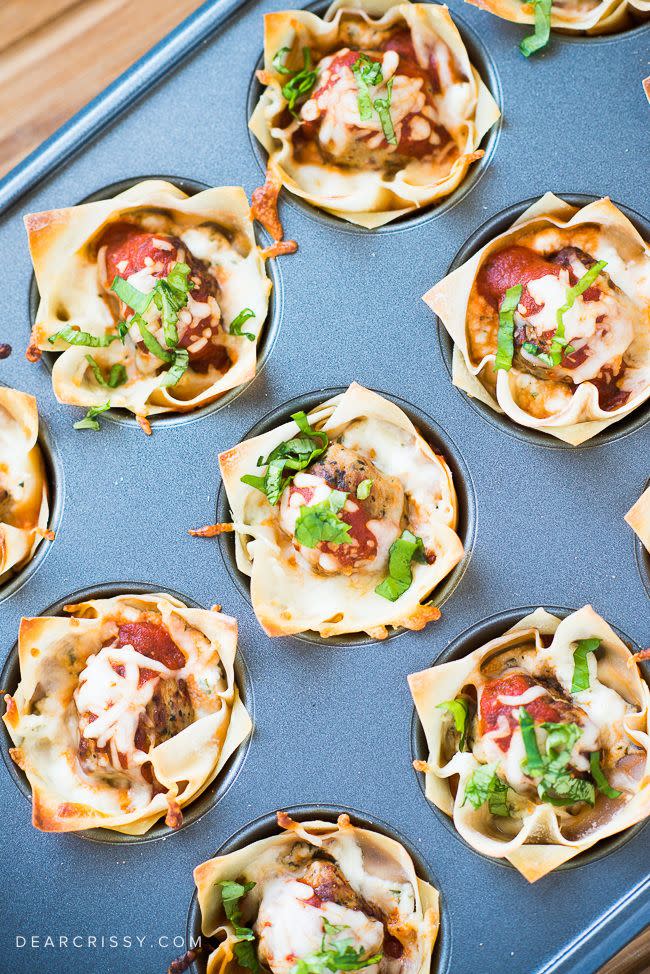 Mini Meatball Lasagna Cups