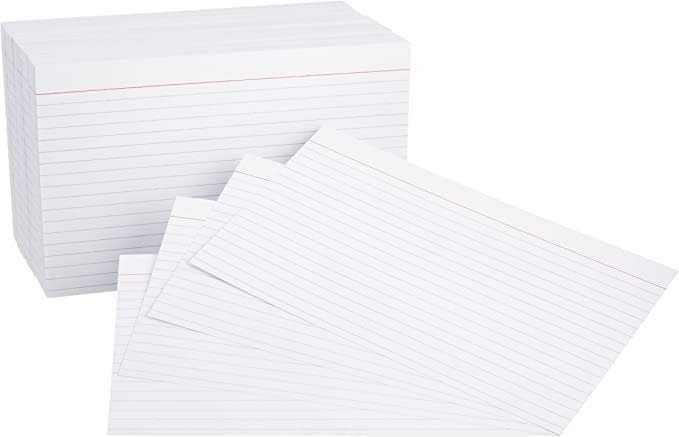 Amazon Basics 5 x 8-Inch Ruled Lined White Index Note Cards