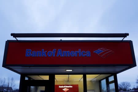 A Bank of America ATM kiosk sits in a parking lot in Medford, Massachusetts, U.S. January 10, 2017. REUTERS/Brian Snyder