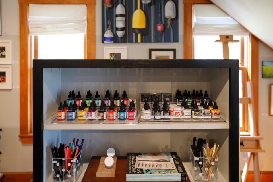 Pen ink is just one of the many options available at the newly opened Art Loft on Water Street in Fairhaven.
