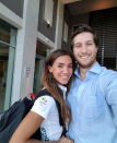 <p>Yvonne Treviño Hayek and her husband arrive at the Olympic Village in Rio de Janeiro, Brazil. (Instagram) </p>