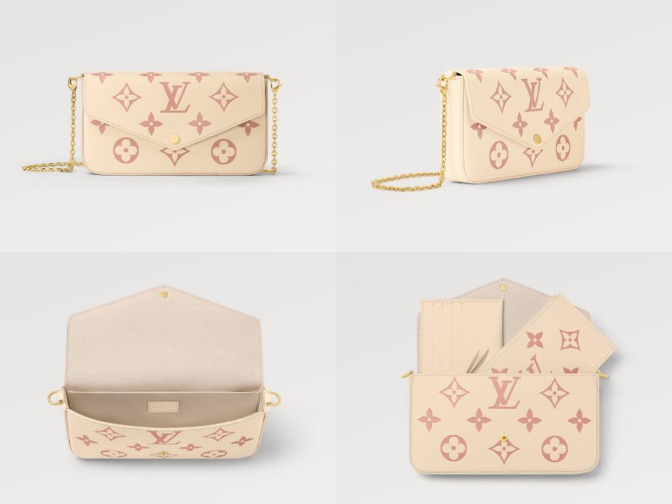 Pantone「柔和桃」名牌包推薦：LOUIS VUITTON Félicie Pochette多用途包，NT$55,500。圖片來源：LOUIS VUITTON